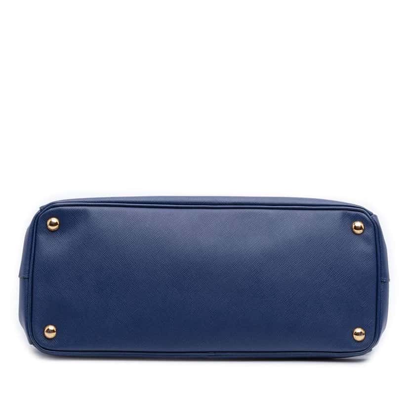 Prada Large Saffiano Lux Galleria Double Zip Satchel Blue Leather Good condition - Inside View