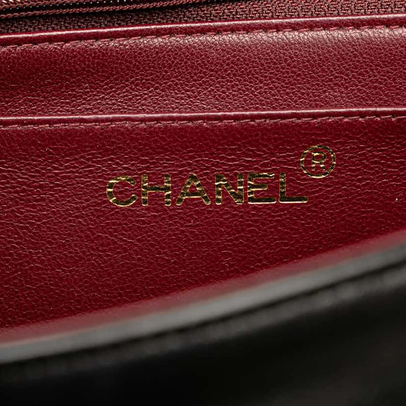 Chanel Mademoiselle Top Handle Handbag Black Leather Good condition - Box View