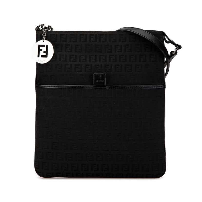 Fendi Zucchino Canvas Crossbody Black Canvas Good condition - Front View