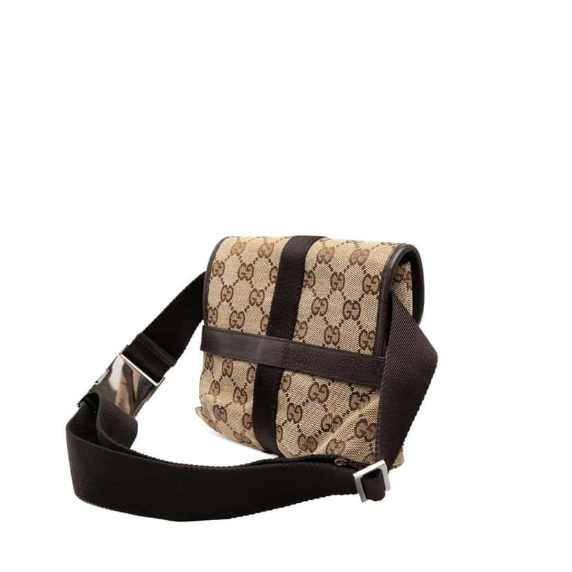 Gucci GG Canvas Belt Bag Brown Canvas Good condition - Back View