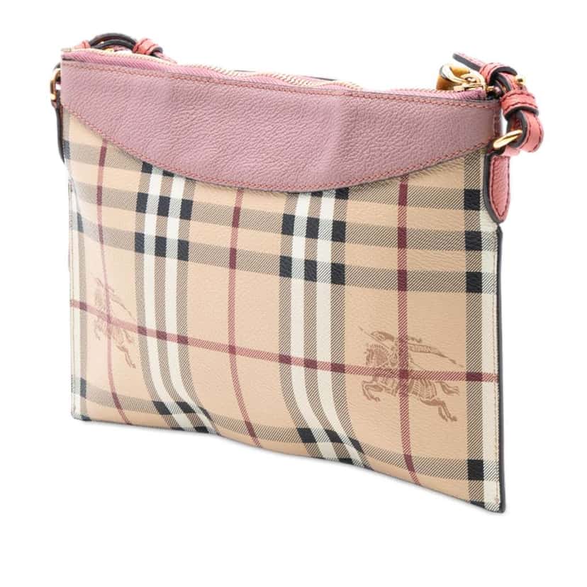 Burberry Haymarket Check Coated Canvas Peyton Crossbody Brown Canvas Very good condition - Back View