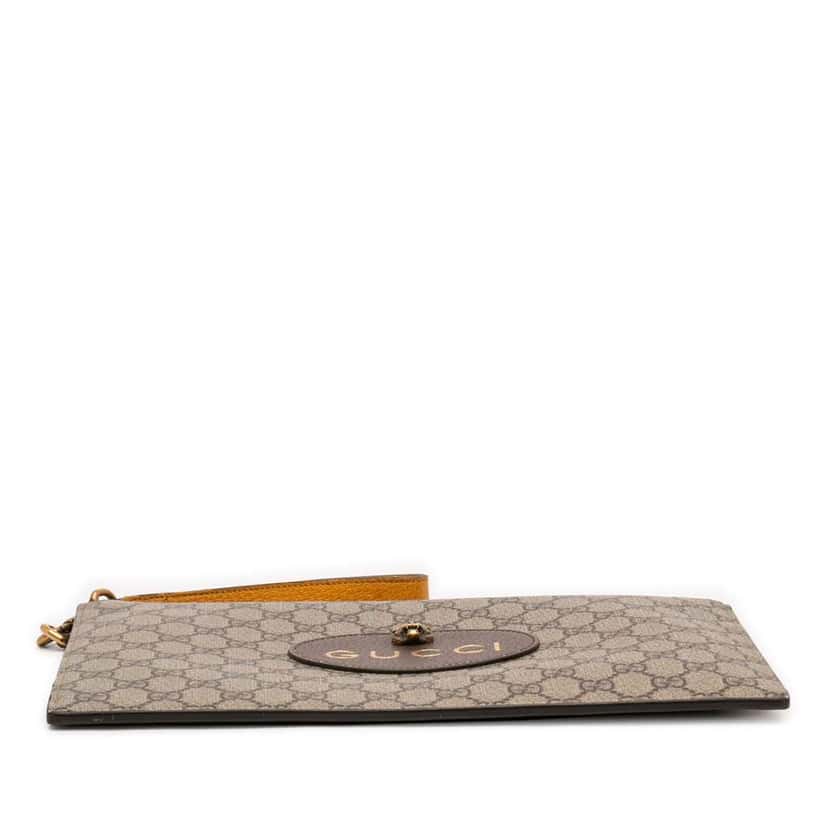 Gucci GG Supreme Neo Vintage Clutch Brown Canvas Very good condition - Inside View