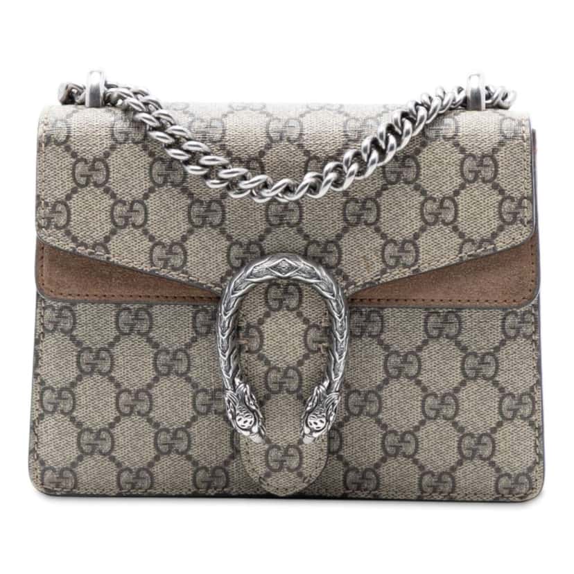 Gucci Small GG Supreme Dionysus Crossbody Brown Canvas Very good condition - Front View