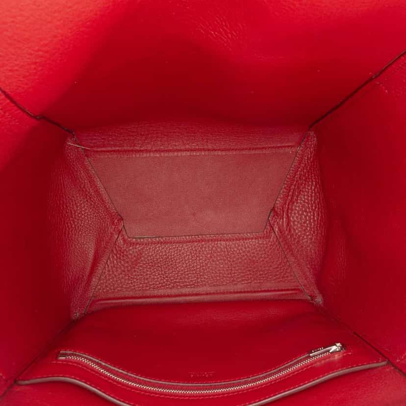 Celine Medium Suede Seau Sangle Bucket Bag Red Leather Very good condition - Model View