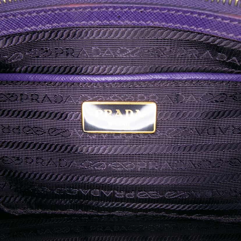 Prada Large Saffiano Lux Galleria Tote Purple Leather Very good condition - Box View