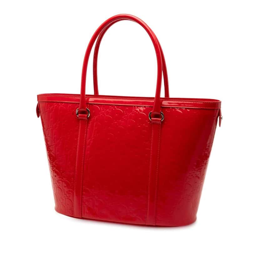 Dior Diorissimo Trotter Patent Tote Red Leather Very good condition - Back View