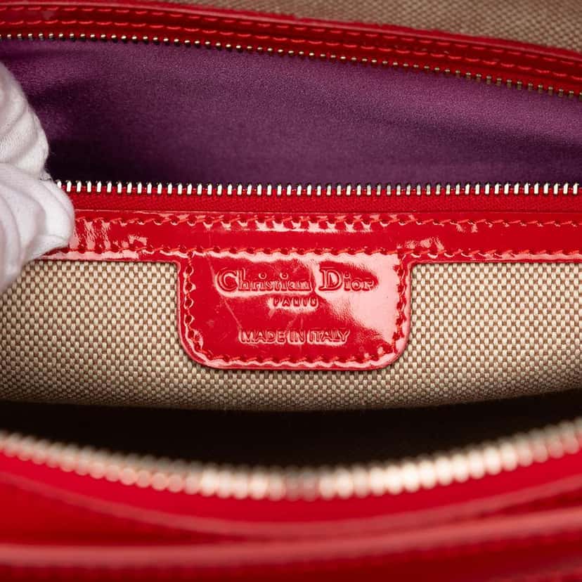 Dior Diorissimo Trotter Patent Tote Red Leather Very good condition - Box View