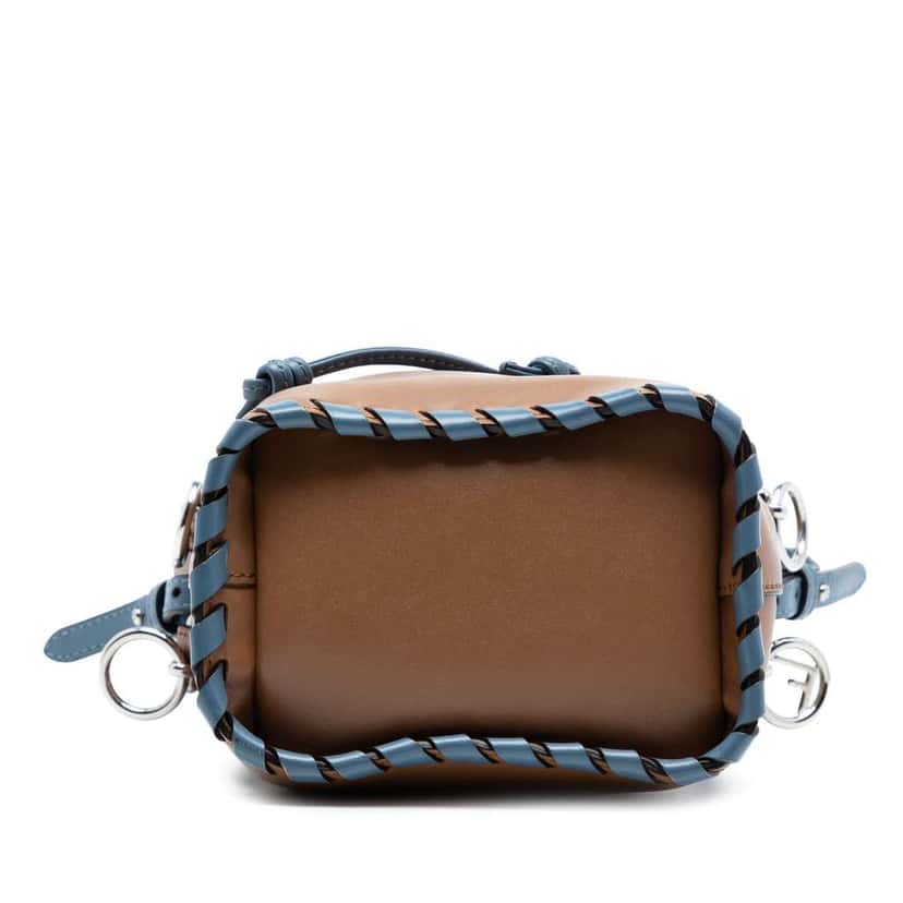 Fendi Mini Leather Whipstitch Mon Tresor Bucket Bag Brown Leather Very good condition - Inside View