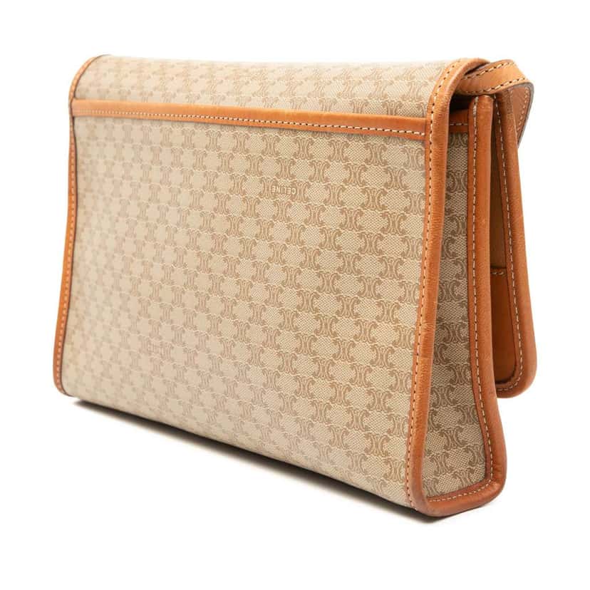 Celine Macadam Coated Canvas Crossbody Brown Canvas Very good condition - Back View