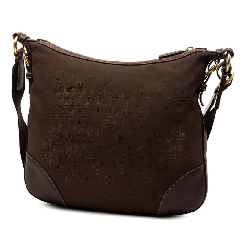 Prada Canvas Canapa Logo Crossbody Brown Canvas Very good condition - Back View