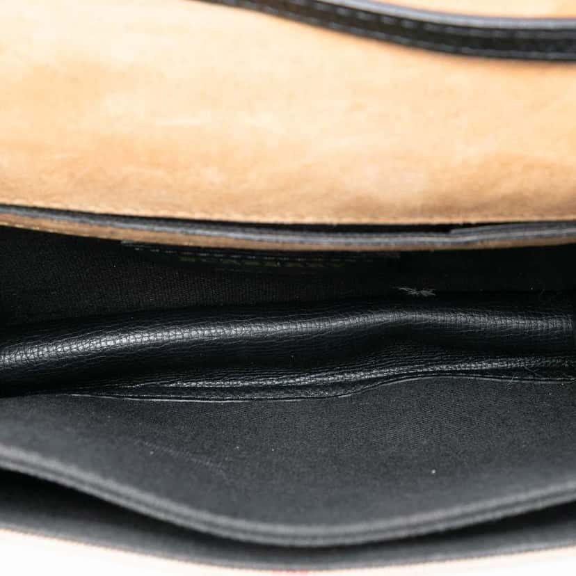 Burberry Small Leather and House Check Canvas Derby Macken Crossbody Black Leather Very good condition - Model View