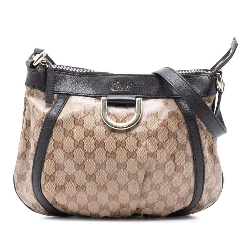 Gucci GG Crystal Abbey D Ring Crossbody Brown Canvas Very good condition - Front View