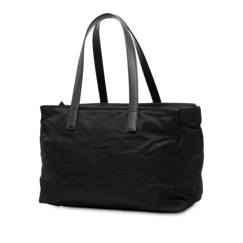 Prada Saffiano Trimmed Tessuto Tote Black Very good condition - Back View