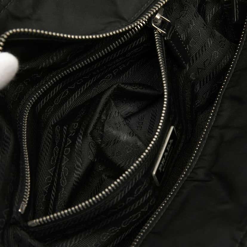 Prada Saffiano Trimmed Tessuto Tote Black Very good condition - Box View