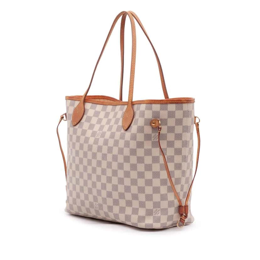 Louis Vuitton Damier Azur Neverfull MM White Very good condition - Back View