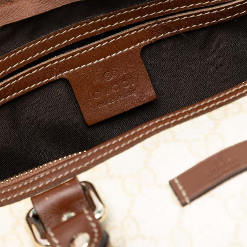 Gucci Medium GG Supreme Joy Boston Bag White Canvas Very good condition - Box View