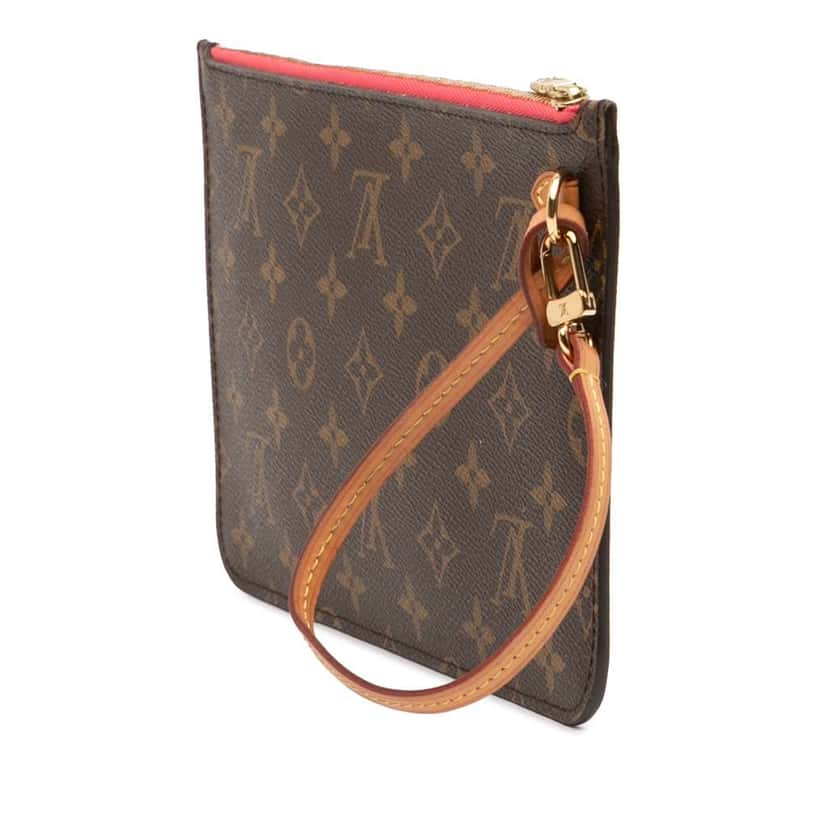 Louis Vuitton Monogram Neverfull MM Pouch Brown Very good condition - Back View