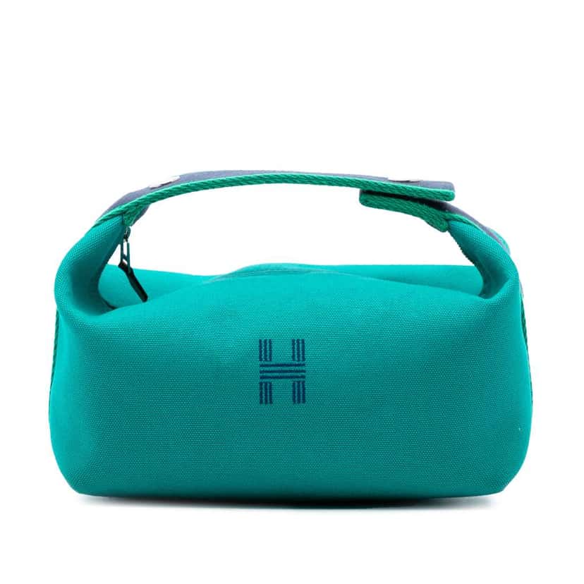 Hermès Small Canvas Bride A Brac Case Blue Canvas Very good condition - Front View