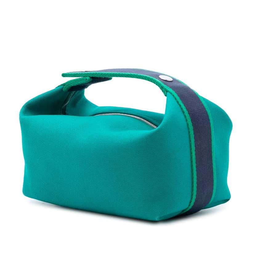 Hermès Small Canvas Bride A Brac Case Blue Canvas Very good condition - Back View