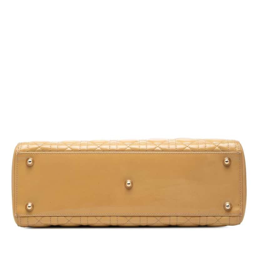 Dior Large Patent Cannage Lady Dior Brown Leather Very good condition - Inside View