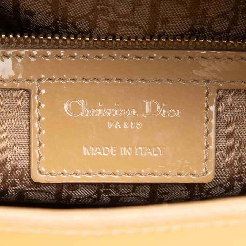 Dior Large Patent Cannage Lady Dior Brown Leather Very good condition - Box View