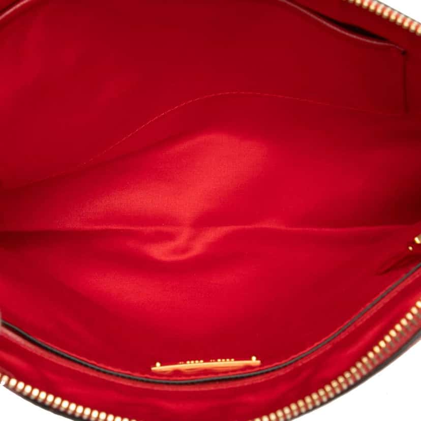 Miu Miu Studded Leather Zip Clutch Red Leather Very good condition - Model View