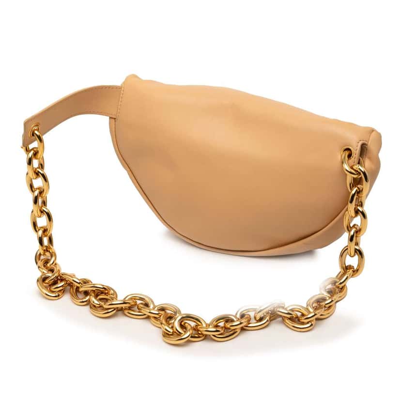 Bottega Veneta Lambskin Belt Chain Pouch Brown Leather Very good condition - Back View