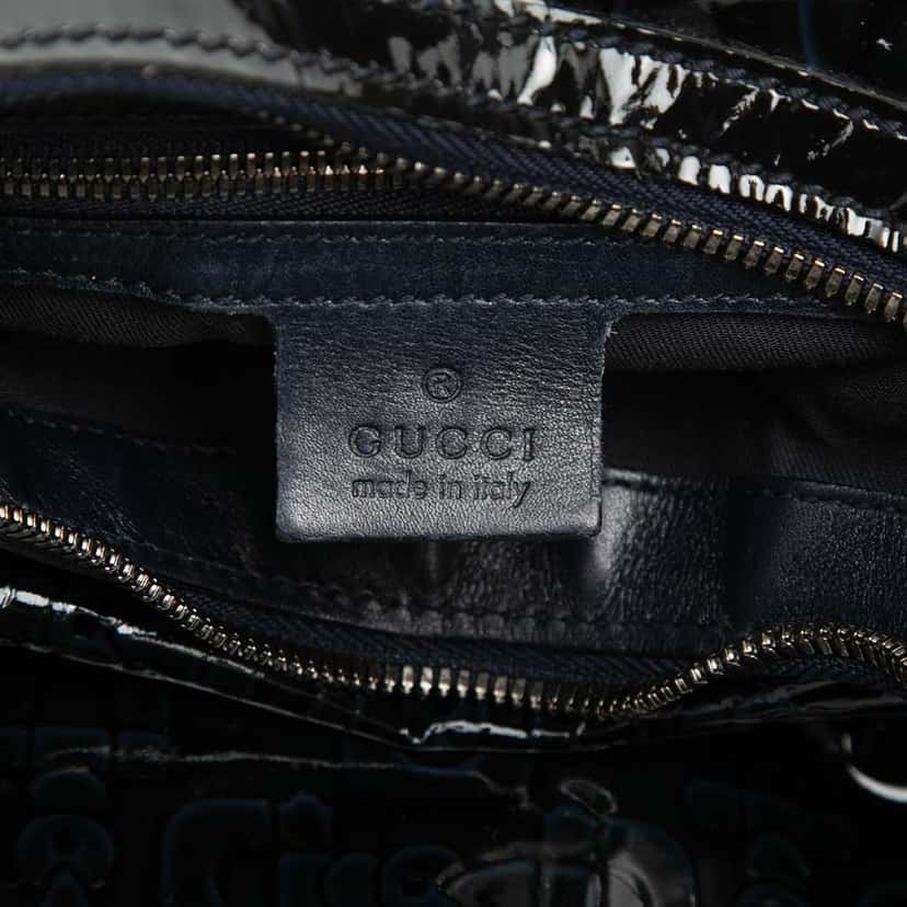 Gucci Patent Horsebit Glam Hobo Blue Leather Very good condition - Box View