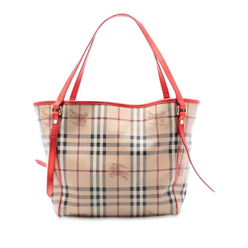 Burberry Small Haymarket Check Coated Canvas Canterbury Tote Brown Canvas Very good condition - Front View