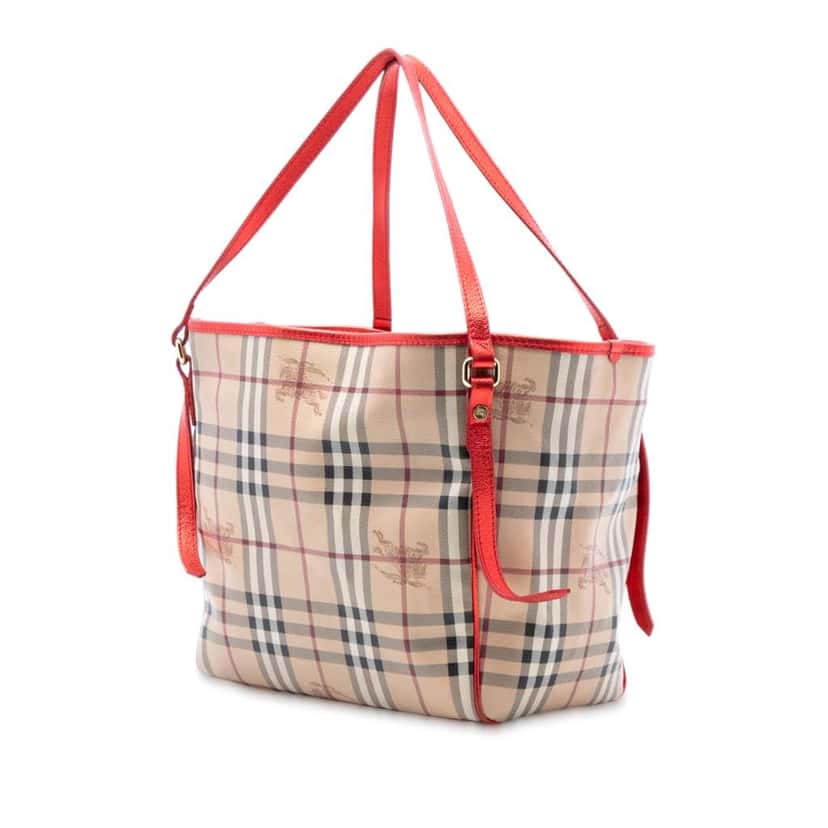 Burberry Small Haymarket Check Coated Canvas Canterbury Tote Brown Canvas Very good condition - Back View