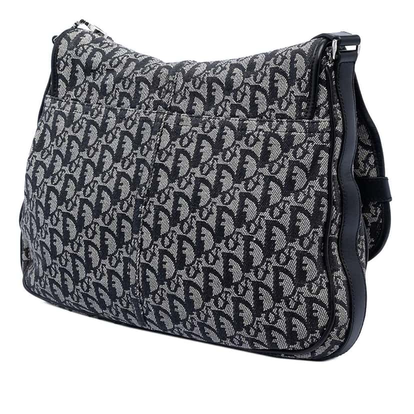 Dior Diorissimo Trotter Canvas Messenger Bag Black Canvas Very good condition - Back View