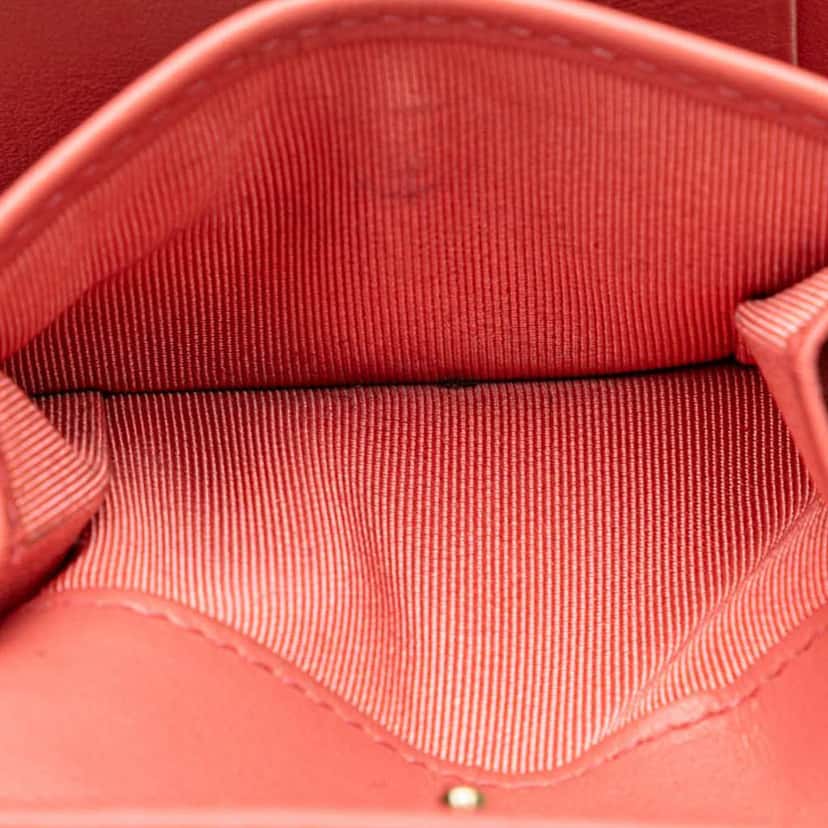 Chanel CC Quilted Caviar Trifold Wallet Pink Leather Very good condition - Box View