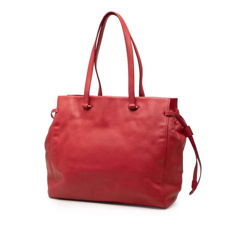 Prada Vitello Daino Tote Red Leather Very good condition - Back View