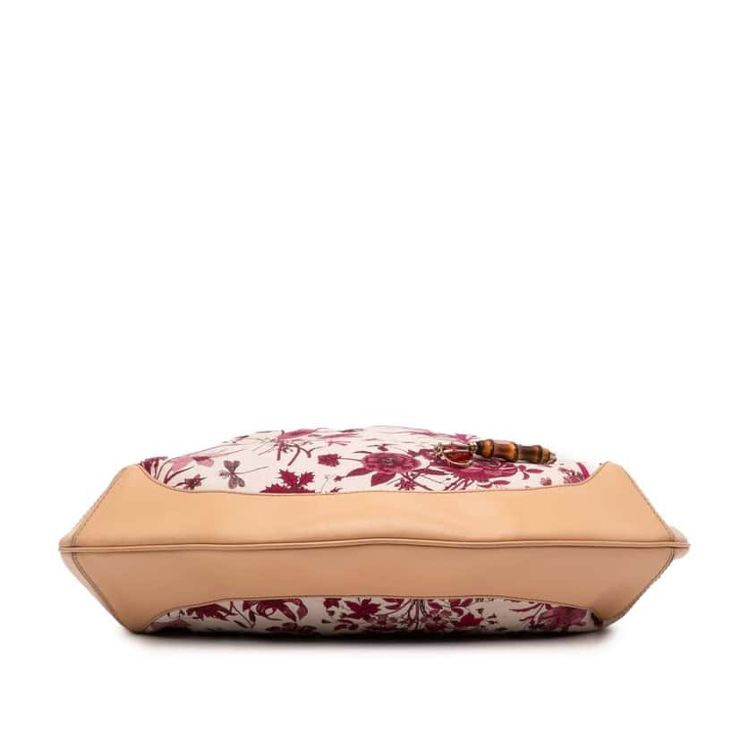 Gucci Canvas Floral Peggy Bamboo Hobo White Canvas Very good condition - Inside View