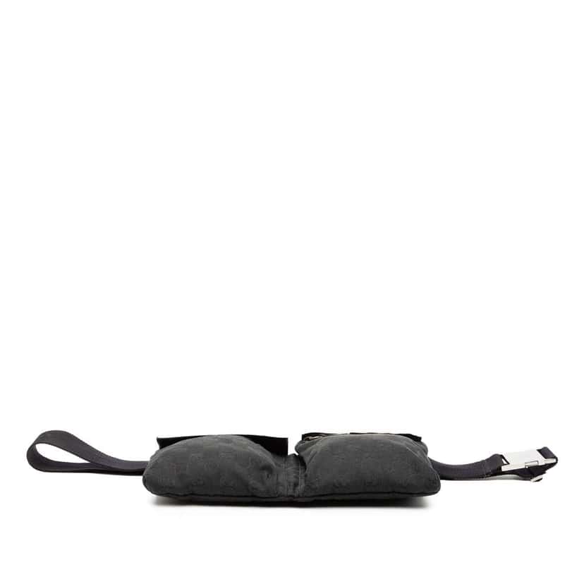 Gucci GG Canvas Double Pocket Belt Bag Black Canvas Good condition - Inside View
