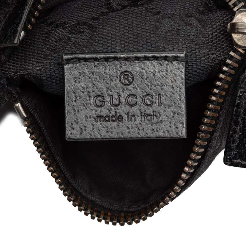 Gucci GG Canvas Double Pocket Belt Bag Black Canvas Good condition - Box View