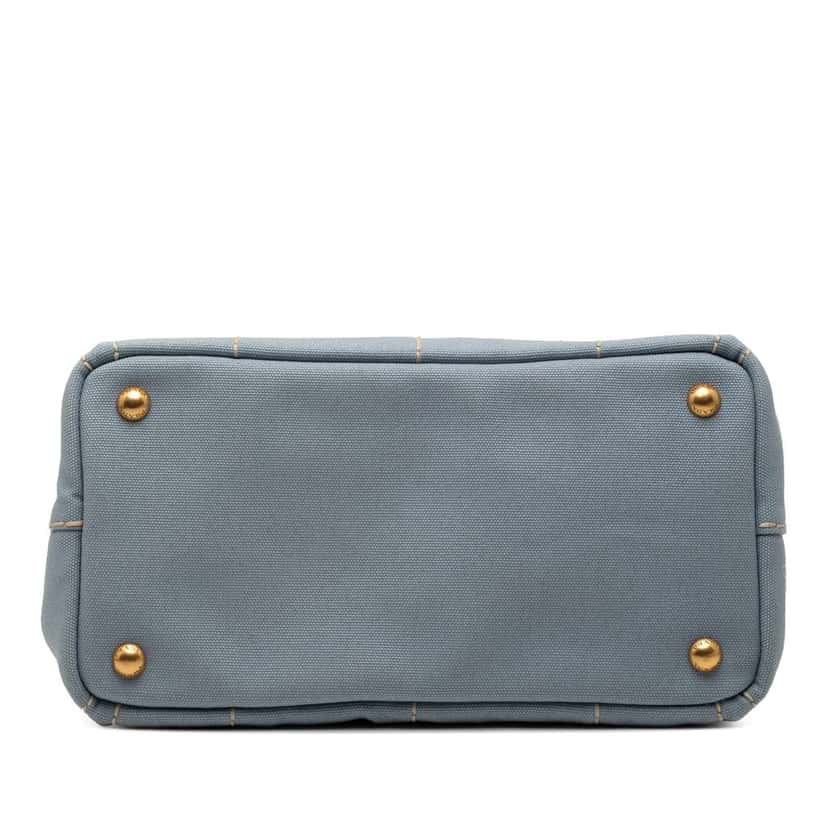 Prada Small Canvas Canapa Logo Satchel Blue Canvas Very good condition - Inside View