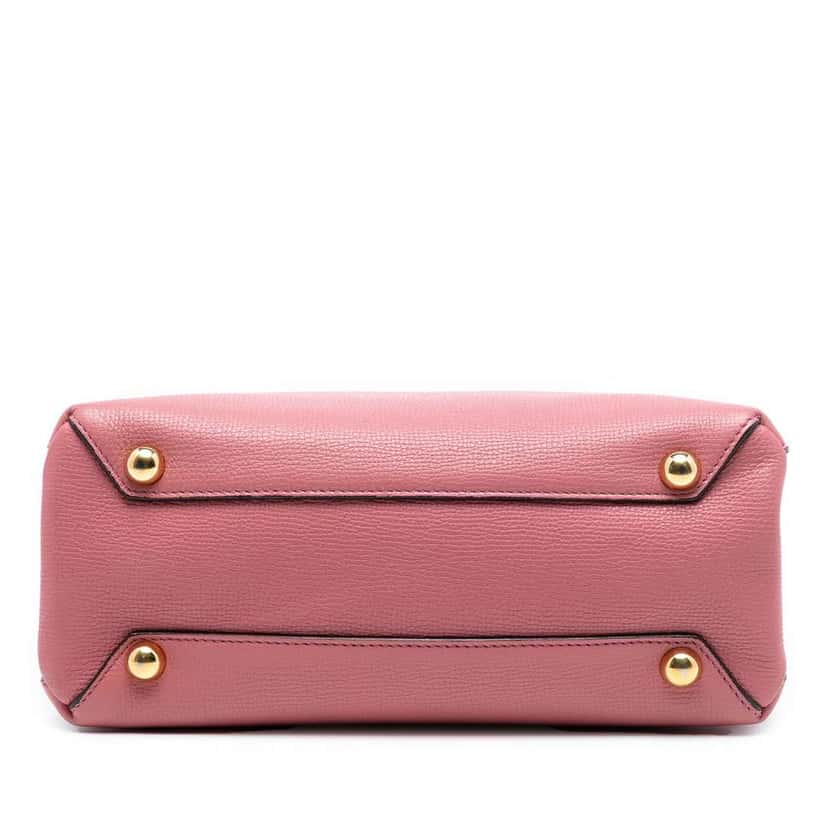 Burberry Small Grainy Calfskin and House Check Banner Satchel Pink Leather Very good condition - Inside View