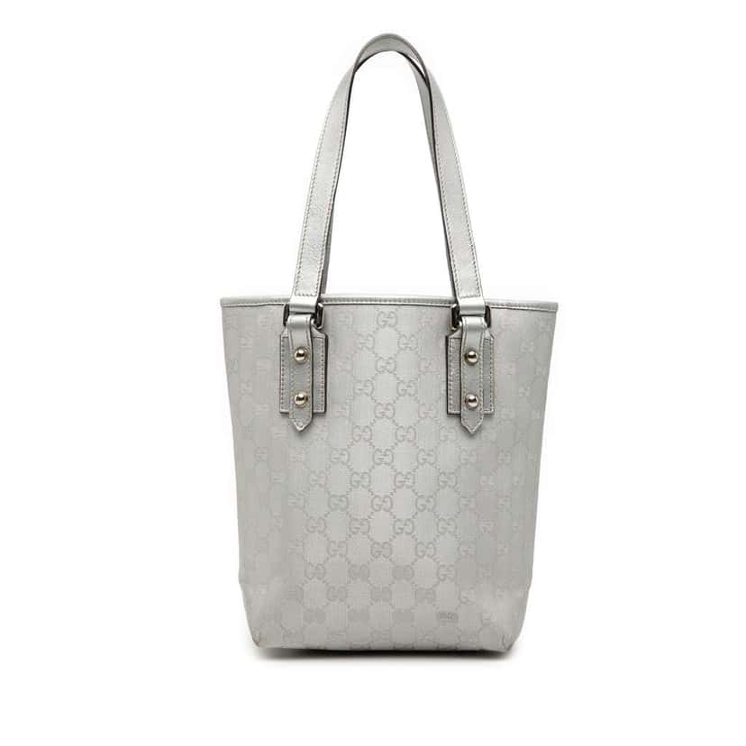 Gucci GG Canvas Tote Silver Canvas Very good condition - Front View