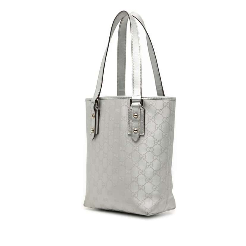 Gucci GG Canvas Tote Silver Canvas Very good condition - Back View