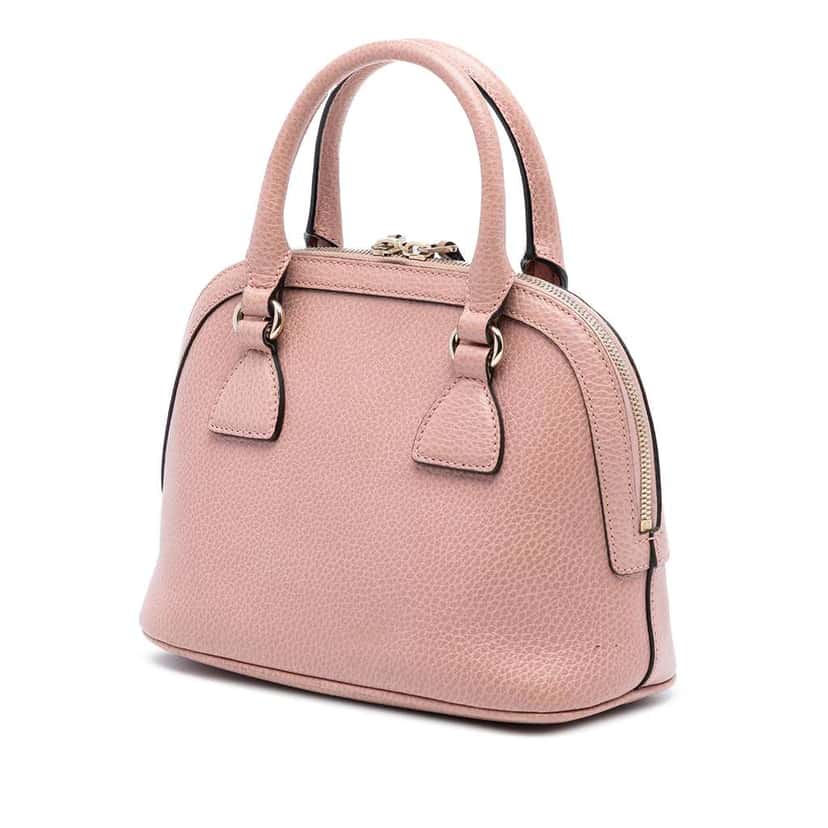 Gucci Mini Leather GG Charm Dome Satchel Pink Leather Very good condition - Back View