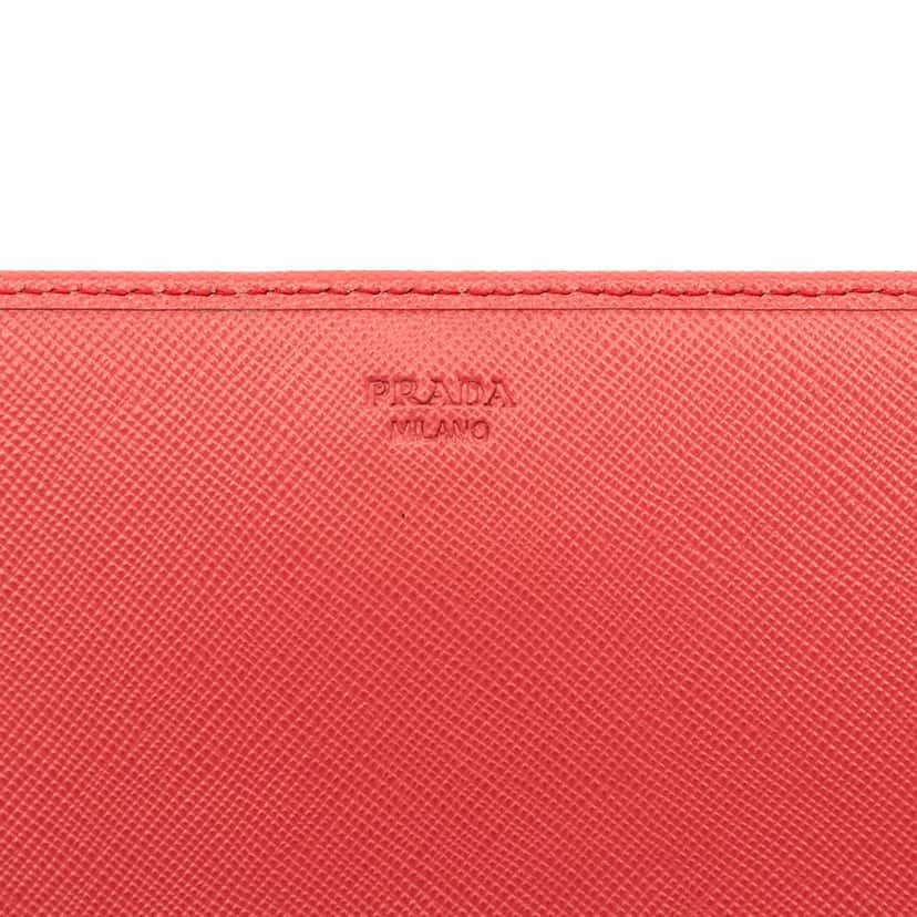 Prada Saffiano Lux Wallet On Chain Red Leather Very good condition - Box View