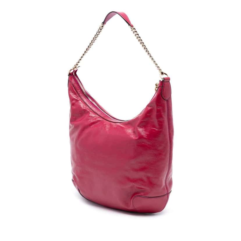Gucci Patent Soho Shoulder Bag Pink Leather Very good condition - Back View