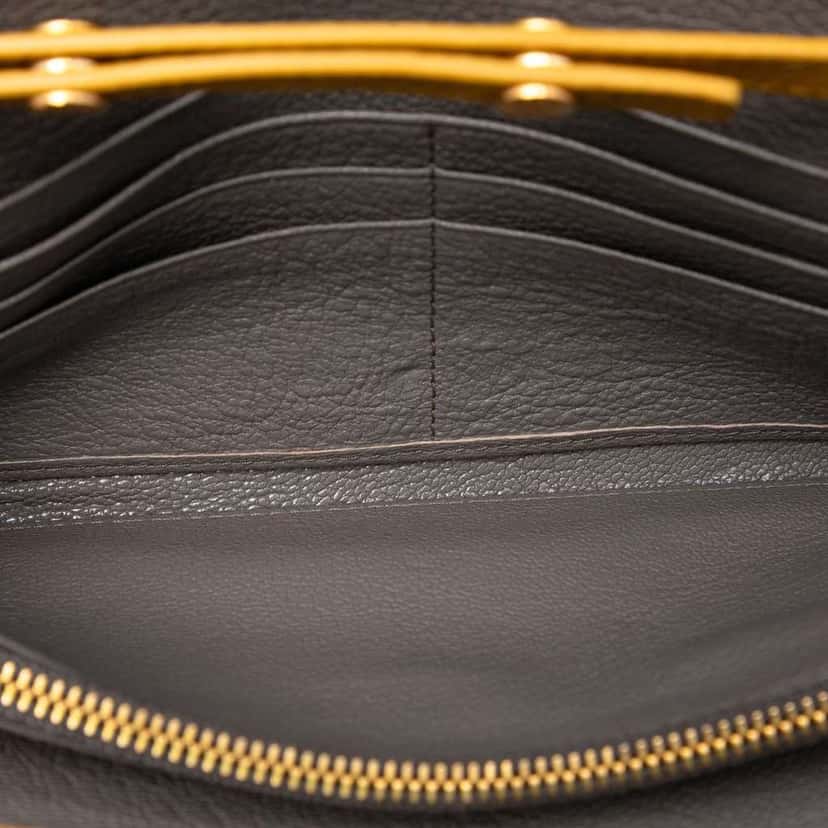 Miu Miu Bicolor Goatskin Madras Wallet on Chain Yellow Leather Very good condition - Model View