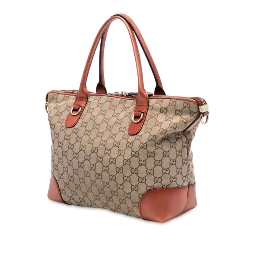 Gucci GG Canvas Heart Bit Satchel Brown Canvas Very good condition - Back View