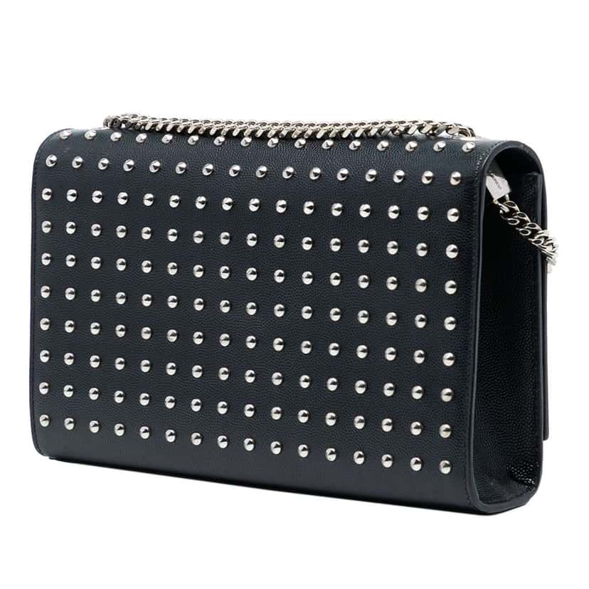 Saint Laurent Medium Grain De Poudre Studded Kate Crossbody Black Leather Very good condition - Back View