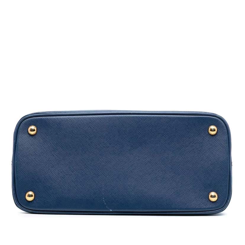 Prada Medium Saffiano Lux Open Promenade Satchel Blue Leather Very good condition - Inside View