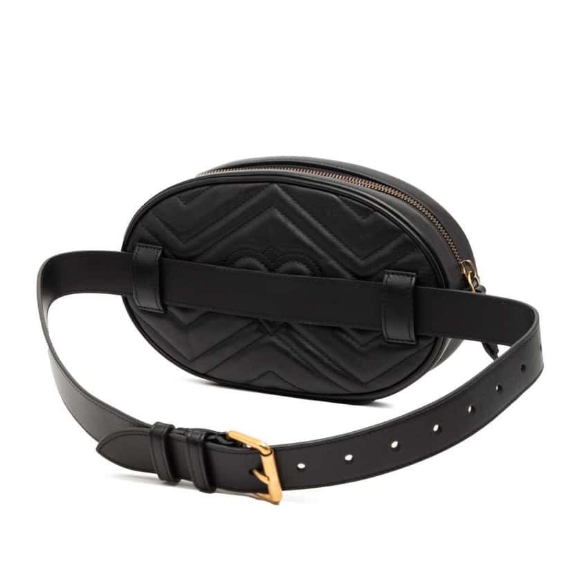 Gucci GG Marmont Matelasse Leather Belt Bag Black Leather Very good condition - Back View