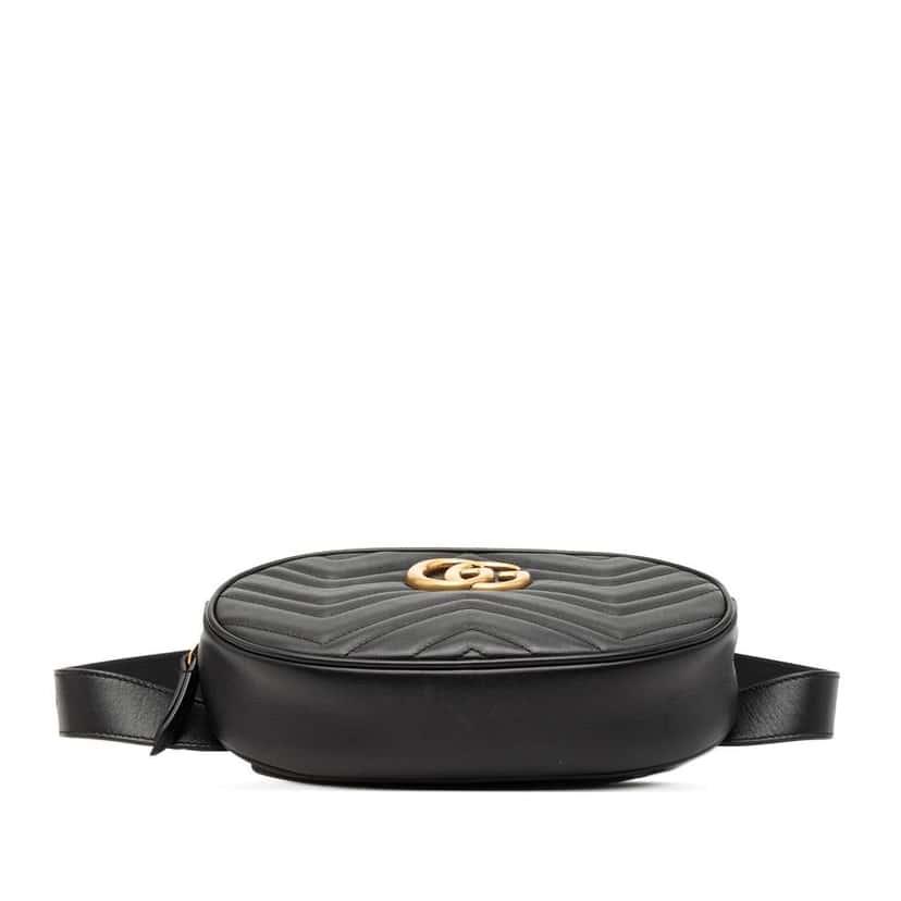 Gucci GG Marmont Matelasse Leather Belt Bag Black Leather Very good condition - Inside View
