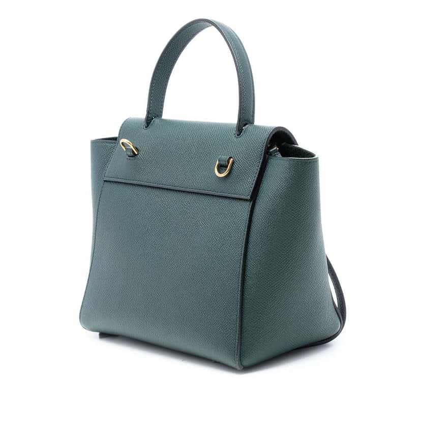 Celine Nano Grained Calfskin Belt Bag Green Leather Very good condition - Back View